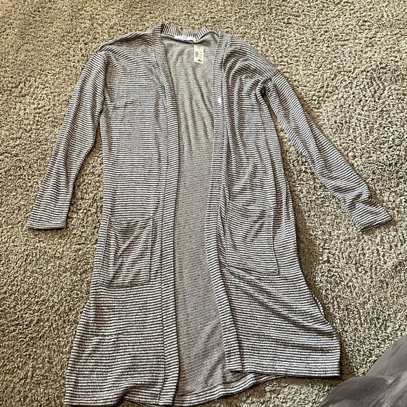 NWTs Ladies Aeropostale brown striped long open cardigan sweater Sz M - Picture 1 of 8